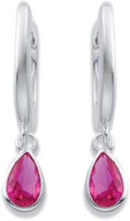 Sterling-Silver-Red-Cubic-Zirconia-Huggies on sale