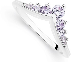 Sterling+Silver+Lavender+Cubic+Zirconia+Tiara+Style+V+Ring