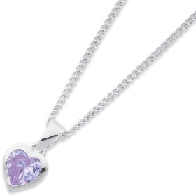 Sterling-Silver-Purple-Cubic-Zirconia-Heart-Pendant on sale