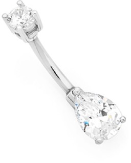 Sterling+Silver+%26amp%3B+Stainless+Steel+Cubic+Zirconia+Belly+Bar