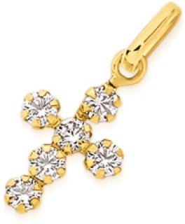 9ct+Cubic+Zirconia+Cross+Pendant