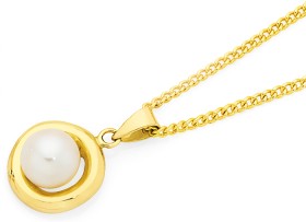 9ct-Cultured-Fresh-Water-Pearl-Knot-Frame-Pendant on sale