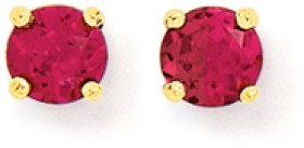 9ct+Created+Ruby+Stud+Earrings