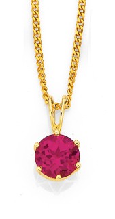 9ct+Created+Ruby+Pendant