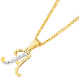 9ct-Diamond-Initial-A-Pendant on sale
