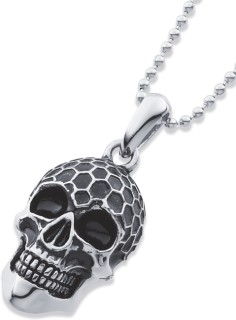Chisel-Stainless-Steel-Black-Skull-Mens-Pendant on sale