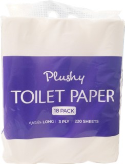Plushy-3-Ply-Toilet-Paper-18-Pack on sale