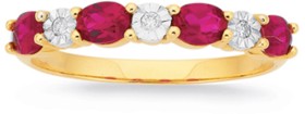 9ct+Created+Ruby+%26amp%3B+Diamond+Ring