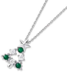 Sterling-Silver-Green-Cubic-Zirconia-Christmas-Tree-Pendant on sale
