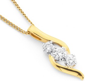 18ct-3-Stone-Diamond-Pendant on sale