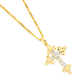 9ct-Diamond-Cross-Pendant on sale