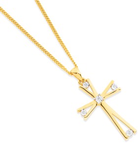 9ct-Diamond-Cross-Pendant on sale