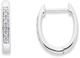 9ct-White-Gold-Diamond-Huggies on sale