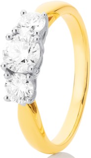 14ct+Element+Lab+Diamond+3+Stone+FG%2FVS+Ring