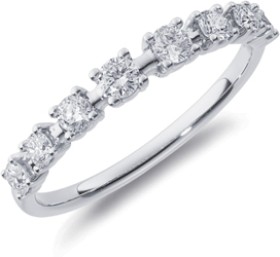 10ct+White+Gold+Element+Lab+Diamond+Band