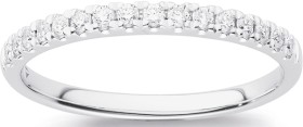 14ct+White+Gold+Element+Lab+Grown+Diamond+Anniversary+Band