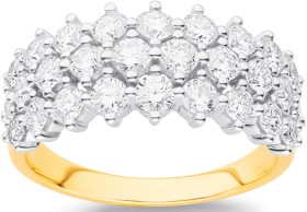 10ct-Element-Lab-Grown-Diamond-3-Row-Ring on sale