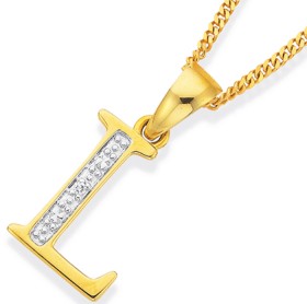9ct-Diamond-Initial-L-Pendant on sale