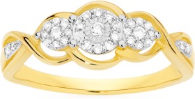 9ct-Diamond-Two-Tone-Trilogy-Ring on sale
