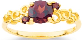 9ct+Garnet+Bubble+Ring