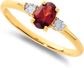 9ct+Garnet+%26amp%3B+Diamond+Ring