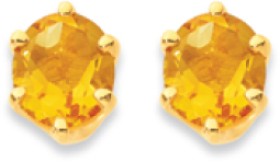 9ct+Citrine+Studs