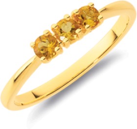 9ct+Citrine+Ring