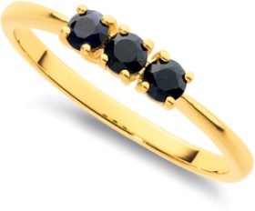 9ct+Black+Sapphire+Ring