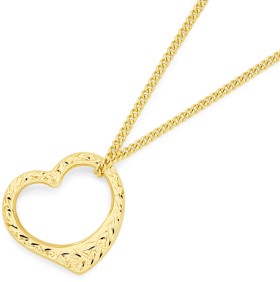 9ct-16mm-Floating-Heart-Pendant on sale