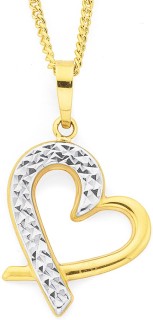 9ct+Two+Tone+Heart+Pendant