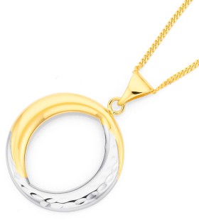 9ct+Two+Tone+Circle+Pendant