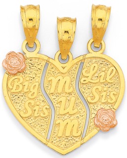 19ct-Big-Sis-Mum-Lil-Sis-Share-Pendant on sale