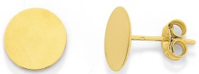 9ct+8mm+Disc+Stud+Earrings