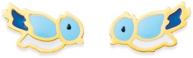 9ct+Enamel+Bluebird+Stud+Earrings