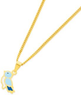 9ct+Enamel+Bluebird+Pendant
