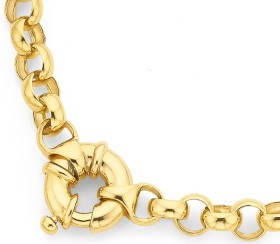 9ct-50cm-Solid-Belcher-Bolt-Ring-Necklace on sale
