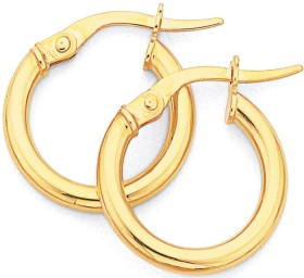 9ct+2x10mm+Polished+Hoop+Earrings