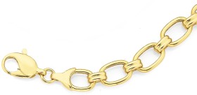 9ct+19cm+Open+Oval+Link+Bracelet