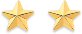 9ct+Faceted+Star+Earrings