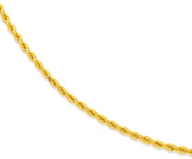 9ct+50cm+Rope+Heavy+Hollow+Diamond+Cut+Chain