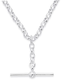 Sterling+Silver+50cm+Oval+Belcher+Chain+with+T-Bar+Fob