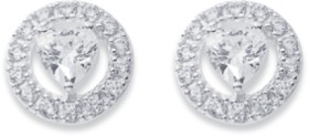 Sterling-Silver-Cubic-Zirconia-Halo-Heart-Studs on sale