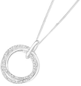 Sterling-Silver-Cubic-Zirconia-Circles-in-Time-Pendant on sale