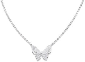Sterling+Silver+Cubic+Zirconia+Fancy+Butterfly+Necklet