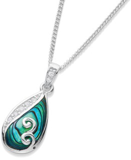 Sterling-Silver-Paua-Koru-Pendant on sale