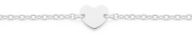 Sterling+Silver+Heart+Bracelet+18cm