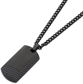Chisel-Stainless-Steel-Black-Lined-Dogtag-Pendant on sale