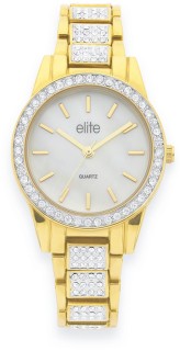 Elite-Ladies-Gold-Tone-Stone-Set-Watch on sale