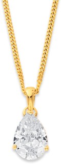 9ct-Cubic-Zirconia-Pear-Pendant on sale
