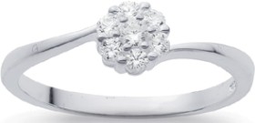 Sterling+Silver+Cubic+Zirconia+Cluster+Ring